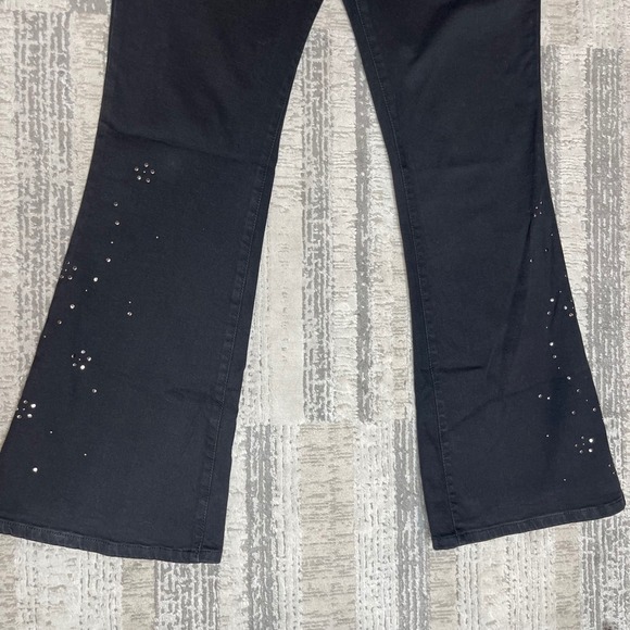 NWOT Lucky Brand Legend Stevie High Rise Flare Jeans Black Rhinestone 10/30R - Picture 4 of 12
